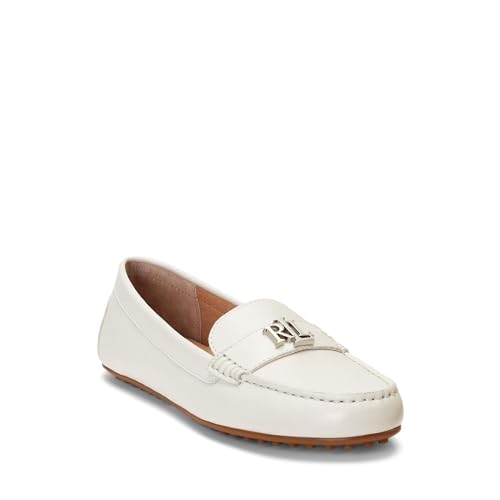 LAUREN Ralph Lauren Damen Barnsbury Driver Fahrer-Slipper, Weiß (Soft White), 39 EU von LAUREN Ralph Lauren