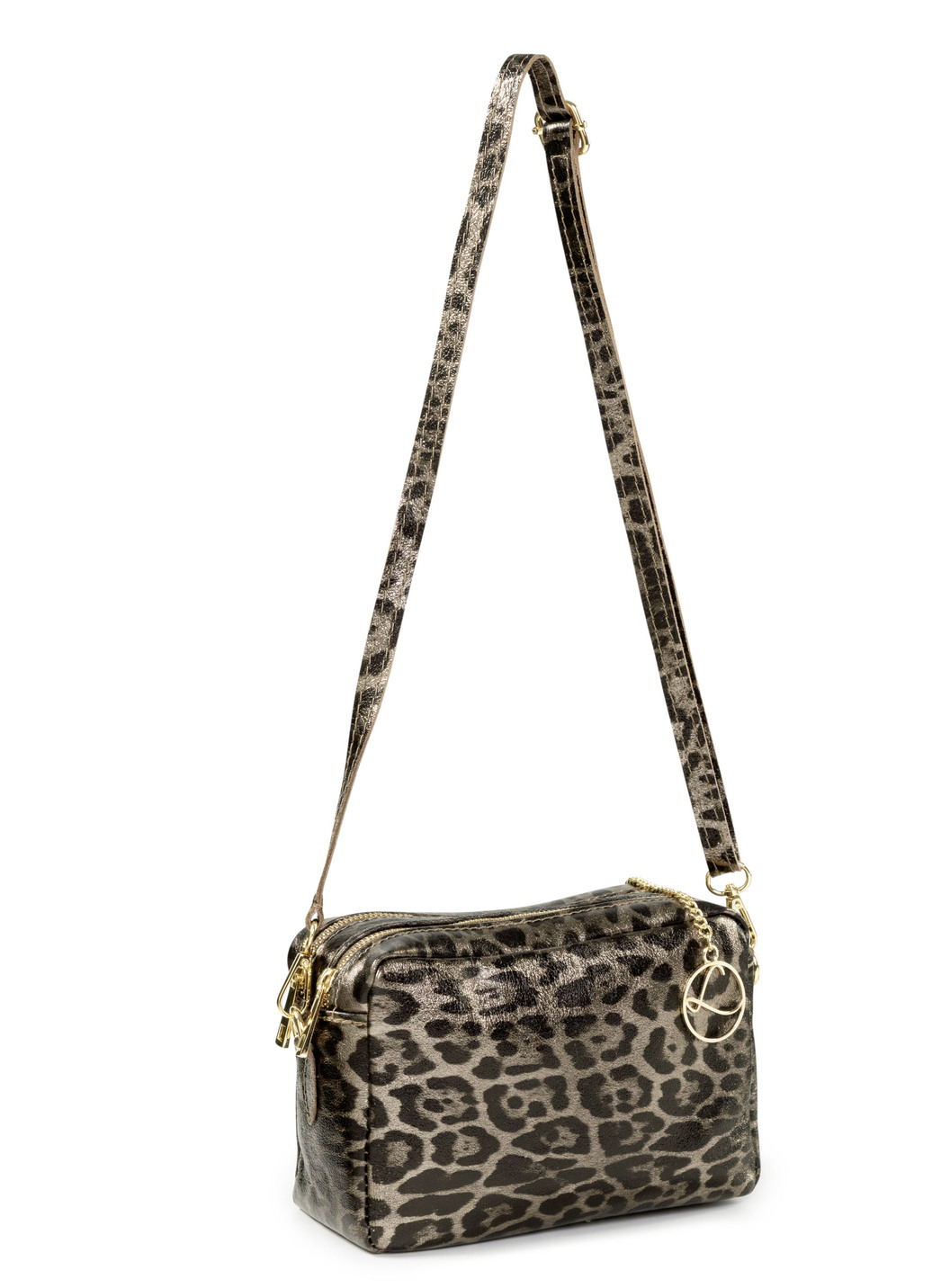 Laurina, Mini-Tasche, Damen, mit abnehmbarem, verstellbarem Umhängeriemen, Bronze-Leo von LAURINA