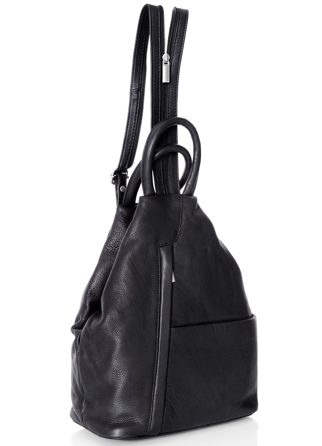 Laurina, Rucksack, Damen, mit zwei durch Reißverschluss teilbare Umhängeriemen, Schwarz von LAURINA