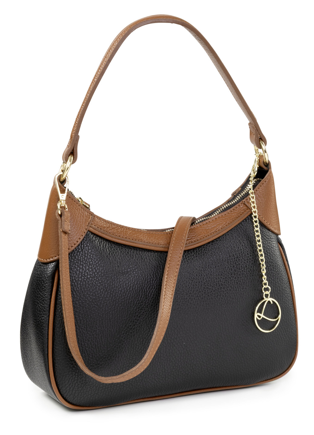 Laurina, Tasche, Damen, mit abnehmbarem, verstellbarem Umhängeriemen, Schwarz-Cognac von LAURINA