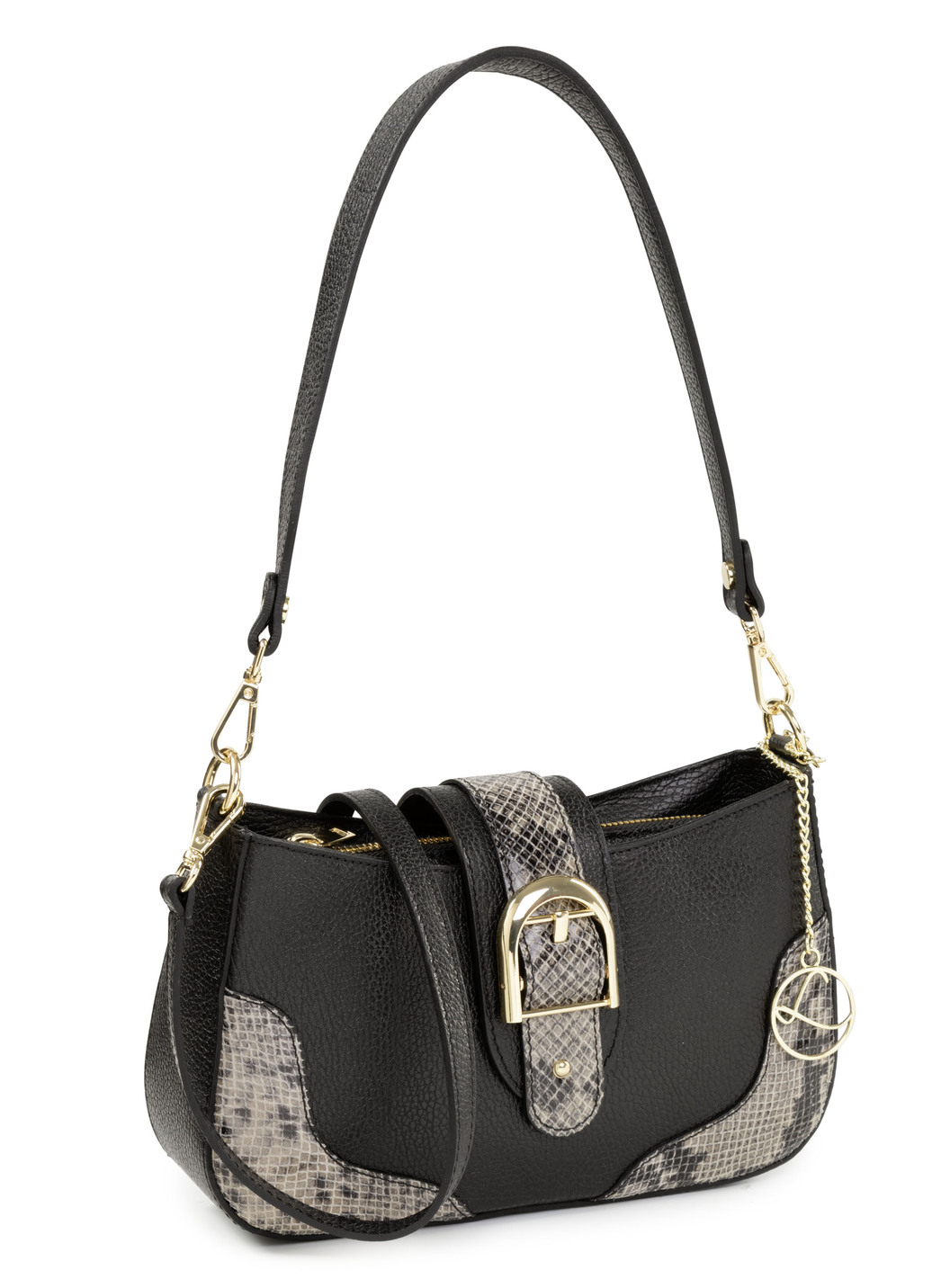 Laurina, Tasche, Damen, mit abnehmbarem, verstellbarem Umhängeriemen, Schwarz-Grau von LAURINA