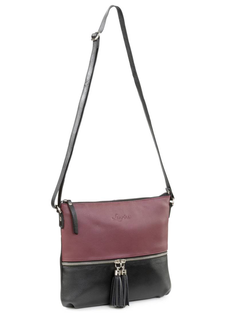 Laurina, Tasche, Damen, mit verstellbarem Umhängeriemen, Schwarz-Bordeaux von LAURINA
