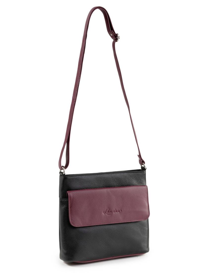 Laurina, Tasche, Damen, mit verstellbarem Umhängeriemen, Schwarz-Bordeaux von LAURINA