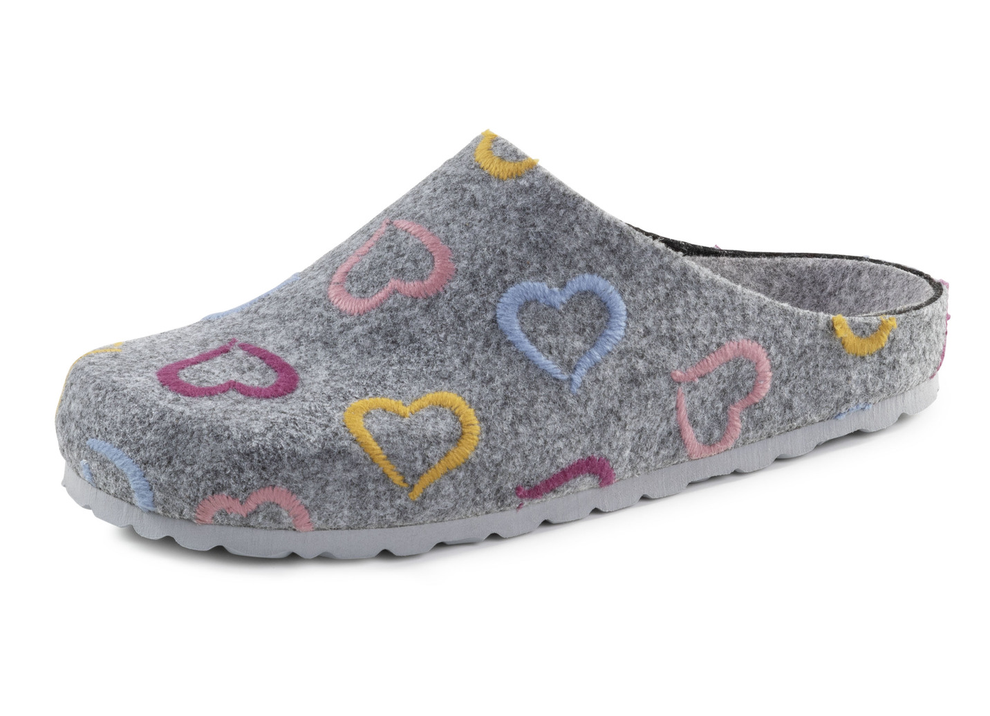 Laurina, klassiche Damen-Hausschuhe, Weite H, mit anatomisch geformtem Fußbett, Grau, Größe 41 von LAURINA