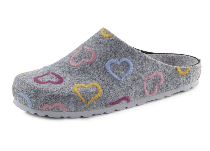 Laurina, klassiche Damen-Hausschuhe, Weite H, mit anatomisch geformtem Fußbett, Grau, Größe 42 von LAURINA