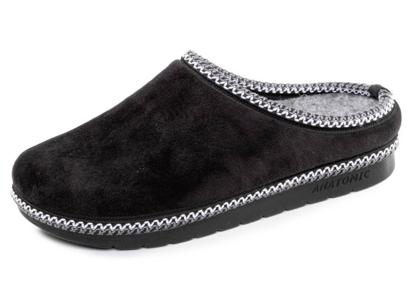 Laurina, klassische Damen-Hausschuhe, Weite G, mit gemusterter Bordüre, Schwarz, Größe 40 Laurina, klassische Damen-Hausschuhe, Weite G, mit gemusterter Bordüre, Schwarz, Größe 40 von LAURINA