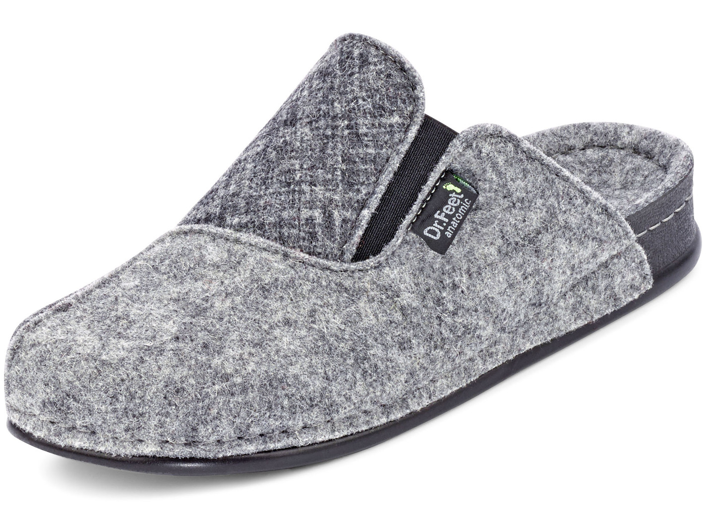 Laurina, klassische Damen-Hausschuhe, Weite H, mit Gummizug, Grau, Größe 40 von LAURINA