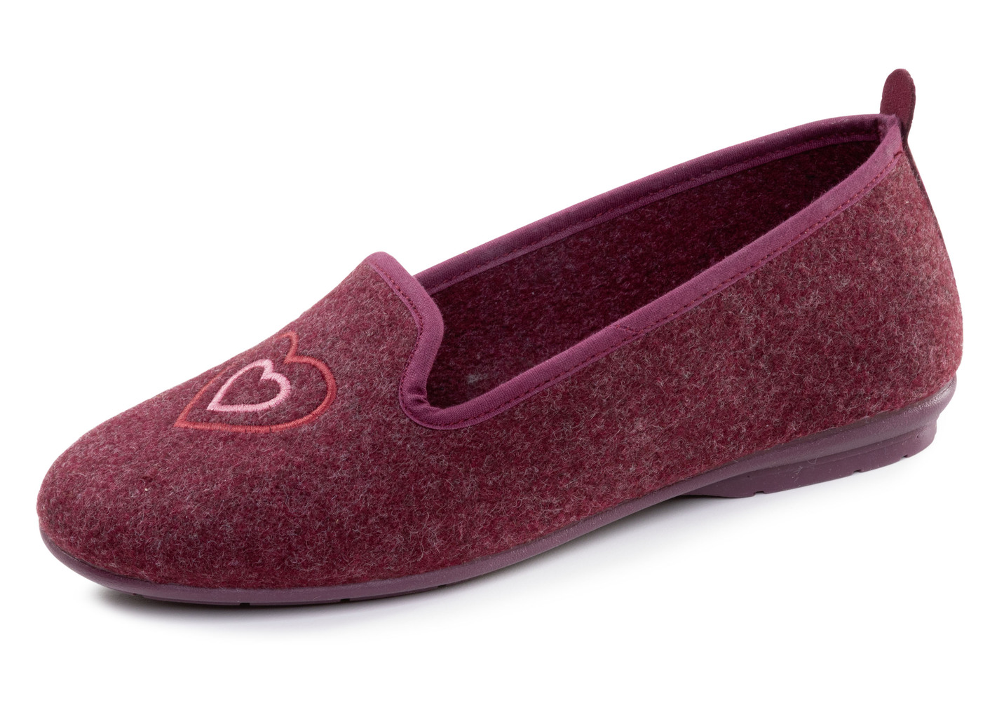 Laurina, klassische Damen-Hausschuhe, mit herausnehmbarem Fußbett, Bordeaux, Größe 37 von LAURINA