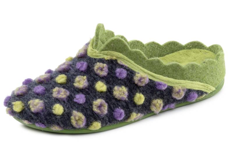 Laurina, klassische Damen-Hausschuhe, mit herausnehmbarem Fußbett, Grün-Bunt, Größe 38 Laurina, klassische Damen-Hausschuhe, mit herausnehmbarem Fußbett, Grün-Bunt, Größe 38 von LAURINA