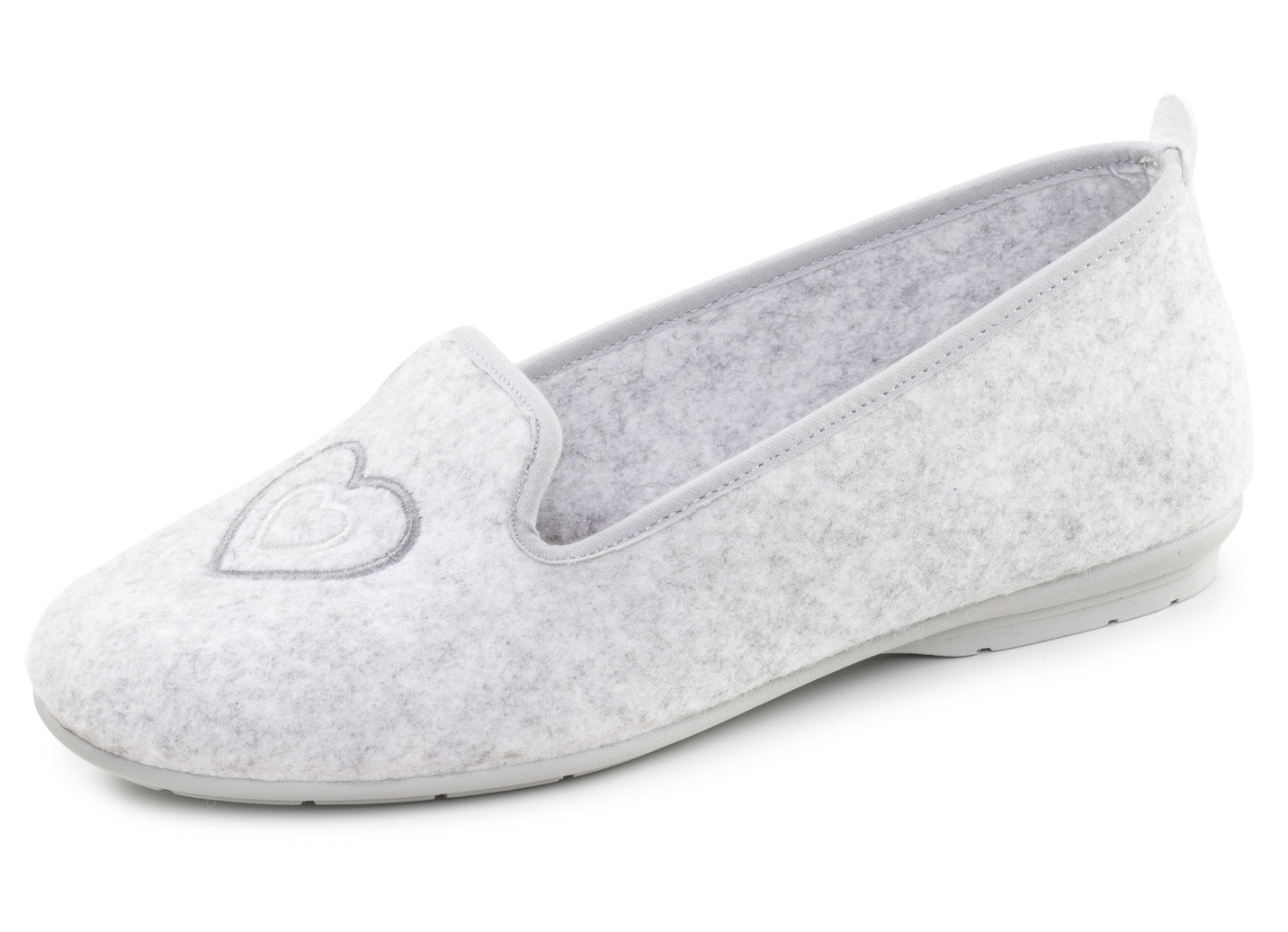 Laurina, klassische Damen-Hausschuhe, mit herausnehmbarem Fußbett, Hellgrau, Größe 37 von LAURINA
