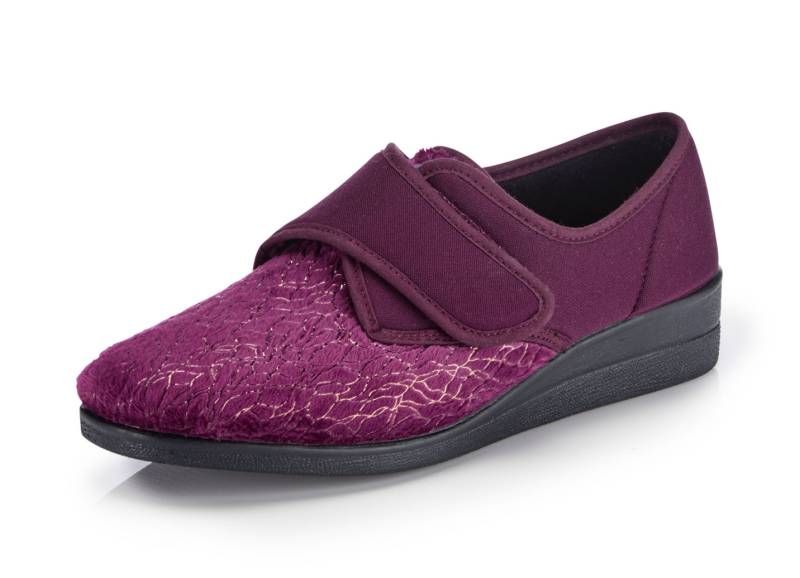 Laurina, klassische Damen-Klettschuhe, mit elastischem Samt, Bordeaux, Größe 38 von LAURINA