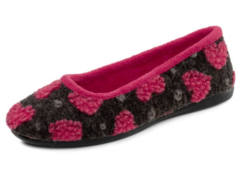 Laurina, stylische Damen-Ballerinas, mit Herzchen-Dessin, Anthrazit-Rot, Größe 40 Laurina, stylische Damen-Ballerinas, mit Herzchen-Dessin, Anthrazit-Rot, Größe 40 von LAURINA