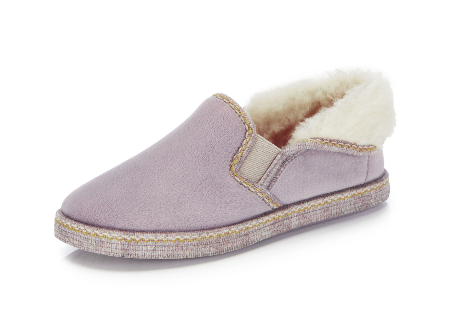 Laurina, warme Damen-Hausschuhe, mit Gummizug, Flieder, Größe 39 von LAURINA