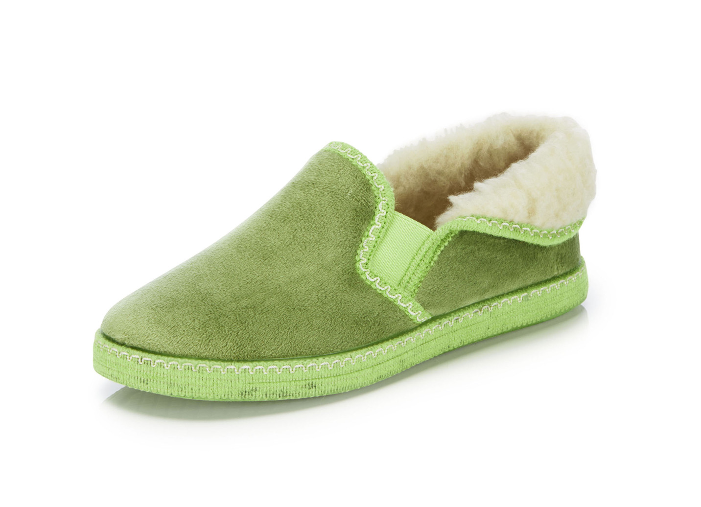 Laurina, warme Damen-Hausschuhe, mit Gummizug, Grün, Größe 40 von LAURINA