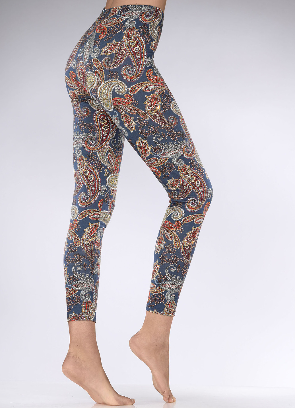 Laurina Leggings mit Paisley-Digitaldruck, Größe L (44/46), Indigo-Bunt von LAURINA