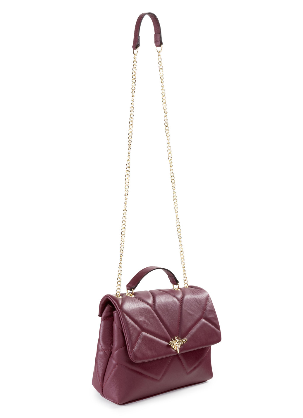 Laurina Tasche mit Kippschloss in extravaganter Libellenform, Bordeaux von LAURINA