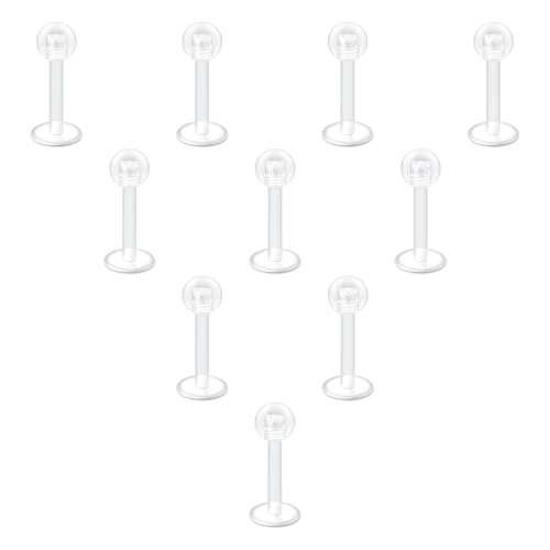 LAURITAMI 10 Stück Klare Lippenpiercing Stecker 18G Plastik Lippenpiercing Stecker Retainer Praktisch Unsichtbar Lippenpiercing Retainer Set für Mädchen Frauen Männer LAURITAMI 10 Stück Klare Lippenpiercing Stecker 18G Plastik Lippenpiercing Stecker Retainer Praktisch Unsichtbar Lippenpiercing Retainer Set für Mädchen Frauen Männer von LAURITAMI