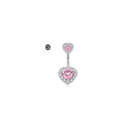 LAURITAMI 14G Bauchnabelpiercing Titan 10mm Stablänge Bauchnabel Piercing Bauchnabelpiercing Silber CZ Titanium Belly Button Bauchnabel Bars Body Piercing Schmuck damen von LAURITAMI