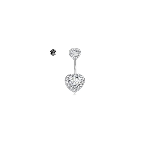 LAURITAMI 14G Bauchnabelpiercing Titan 10mm Stablänge Bauchnabel Piercing Bauchnabelpiercing Silber CZ Titanium Belly Button Bauchnabel Bars Body Piercing Schmuck damen von LAURITAMI