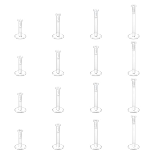 LAURITAMI 16 Stück Klare Lippenpiercing Stecker 16G Bioflex Plastik Lippenpiercing Stecker Retainer, Praktisch Unsichtbar Lippenpiercing Retainer Set für Mädchen Frauen Männer LAURITAMI 16 Stück Klare Lippenpiercing Stecker 16G Bioflex Plastik Lippenpiercing Stecker Retainer, Praktisch Unsichtbar Lippenpiercing Retainer Set für Mädchen Frauen Männer von LAURITAMI