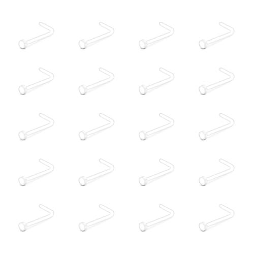 LAURITAMI 20 Stück Klar L From Nasenpiercing Stecker Plastik Nasenpiercing Retainers, 18G Bioflex Flexible Nasenpiercing Set für Damen Herren LAURITAMI 20 Stück Klar L From Nasenpiercing Stecker Plastik Nasenpiercing Retainers, 18G Bioflex Flexible Nasenpiercing Set für Damen Herren von LAURITAMI