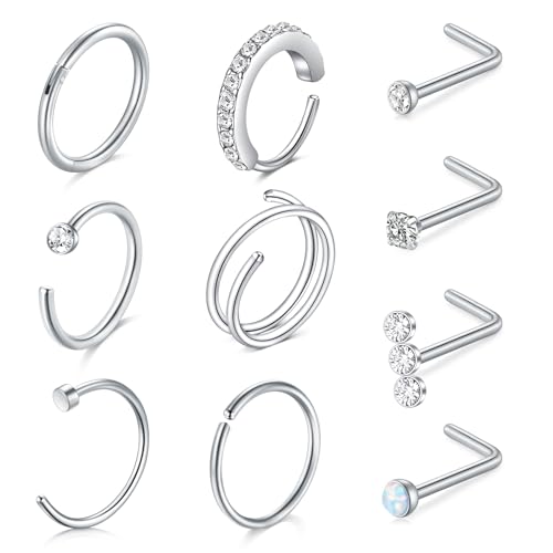 LAURITAMI 20G Nasenpiercing Ring Nasenstecker L-förmige Nasenringe Edelstahl mit Diamant CZ für Damen LAURITAMI 20G Nasenpiercing Ring Nasenstecker L-förmige Nasenringe Edelstahl mit Diamant CZ für Damen von LAURITAMI