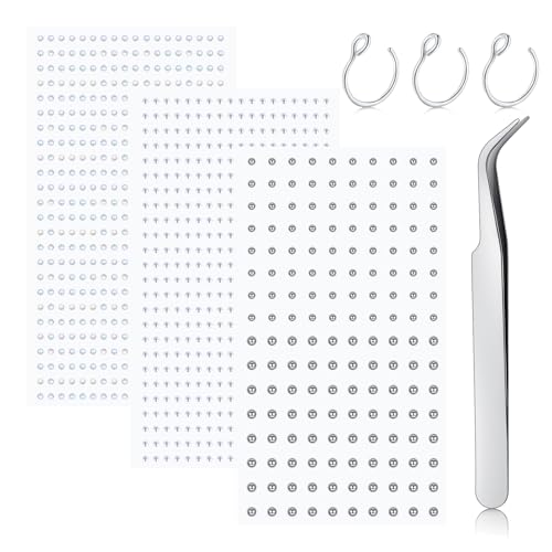 LAURITAMI 3 Blatt Fake Piercing Stickers Mit Nasenring Pinzette, Fake Nasenpiercing Lippenstecker Ohrstecker Spike Acryl Sticker Non-Piercing Augenbrauen Gesicht Ohr Körper Schmuck 2/2.5/3/4/5MM LAURITAMI 3 Blatt Fake Piercing Stickers Mit Nasenring Pinzette, Fake Nasenpiercing Lippenstecker Ohrstecker Spike Acryl Sticker Non-Piercing Augenbrauen Gesicht Ohr Körper Schmuck 2/2.5/3/4/5MM von LAURITAMI