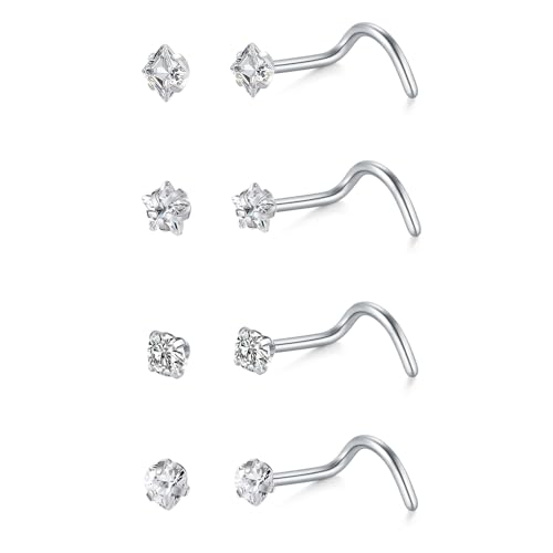 LAURITAMI 4 Stück Nasenpiercing Stecker Edelstahl 20G 22G Nasenpiercing Steck CZ Nasenstecker Nostril Piercing Damen Herren Silber Gold Nasen Piercing Nase LAURITAMI 4 Stück Nasenpiercing Stecker Edelstahl 20G 22G Nasenpiercing Steck CZ Nasenstecker Nostril Piercing Damen Herren Silber Gold Nasen Piercing Nase von LAURITAMI