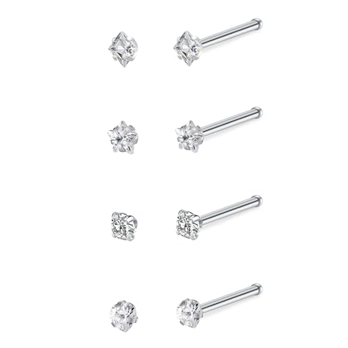 LAURITAMI 4 Stück Nasenpiercing Stecker Edelstahl 20G 22G Nasenpiercing Steck CZ Nasenstecker Nostril Piercing Damen Herren Silber Gold Nasen Piercing Nase LAURITAMI 4 Stück Nasenpiercing Stecker Edelstahl 20G 22G Nasenpiercing Steck CZ Nasenstecker Nostril Piercing Damen Herren Silber Gold Nasen Piercing Nase von LAURITAMI