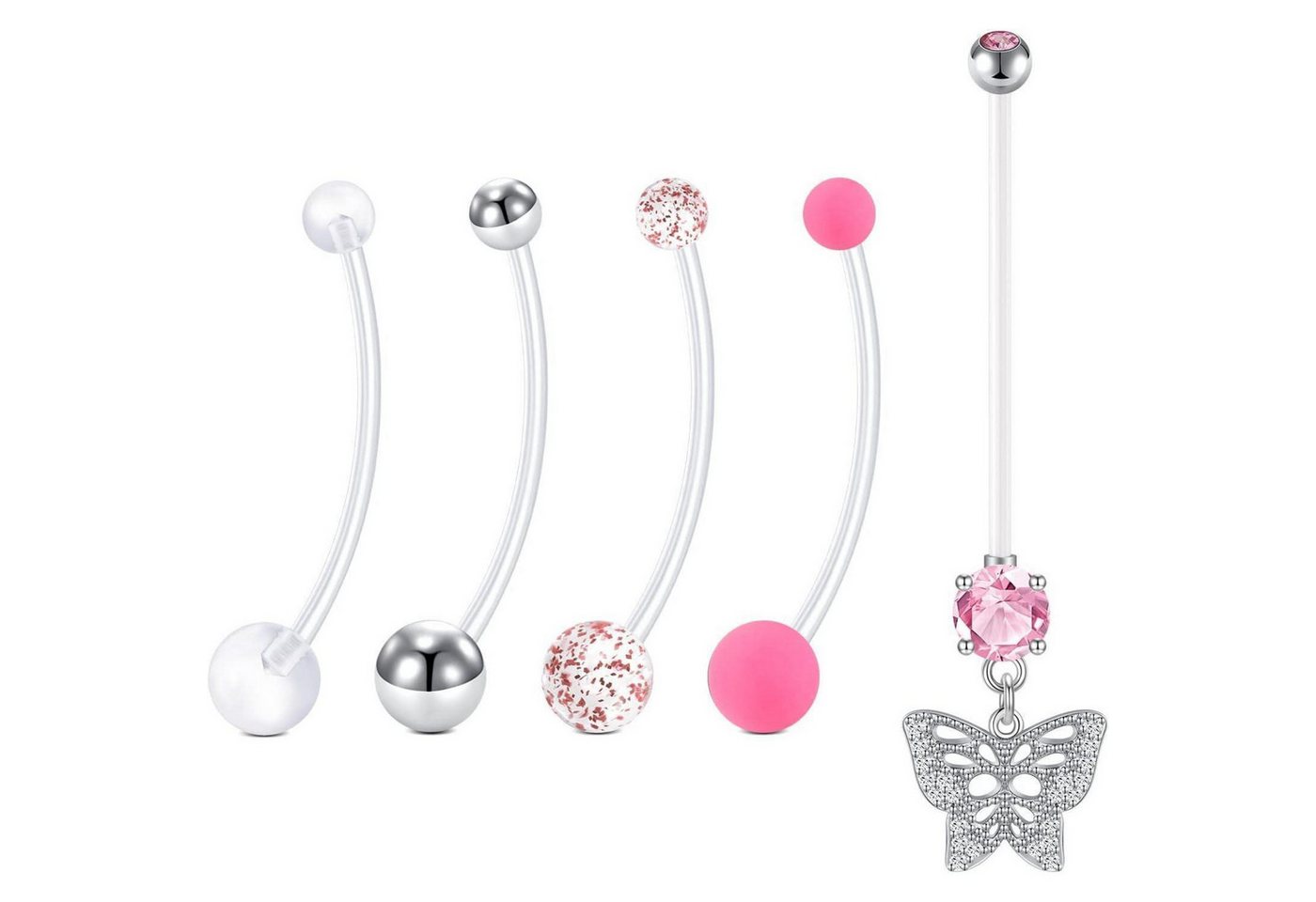 LAURITAMI Bauchnabelpiercing-Set 6stk Schwangerschaft Bauchnabelpiercing Acryl UV Ringe Set von LAURITAMI