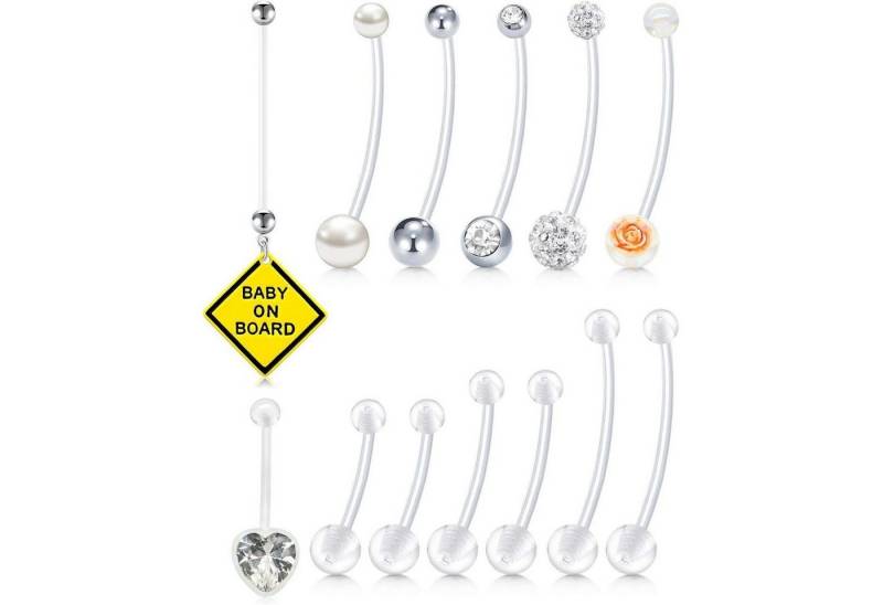 LAURITAMI Bauchnabelpiercing-Set 6stk Schwangerschaft Bauchnabelpiercing Set Acryl Bioflex von LAURITAMI