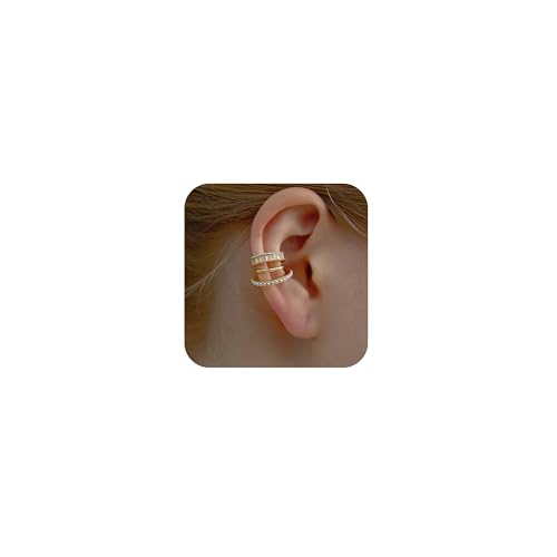 LAURITAMI Fake Piercing Ear Cuff Fake Helix Knorpel Ohrringe Non Piercing Earcuffs Ohrmanschette Ohrringe Clip On Schmuck Gold Silber für Männer Damen von LAURITAMI