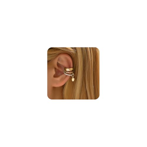 LAURITAMI Fake Piercing Ear Cuff Fake Helix Knorpel Ohrringe Non Piercing Earcuffs Ohrmanschette Ohrringe Clip On Schmuck Gold Silber für Männer Damen LAURITAMI Fake Piercing Ear Cuff Fake Helix Knorpel Ohrringe Non Piercing Earcuffs Ohrmanschette Ohrringe Clip On Schmuck Gold Silber für Männer Damen von LAURITAMI