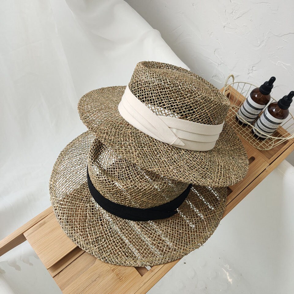 100 % Handgewebter Natürlicher Seegras-strohhut, Elegante Damen, Panama-strohhut, Lässig, Geschenk Für Damen 100 % Handgewebter Natürlicher Seegras-strohhut, Elegante Damen, Panama-strohhut, Lässig, Geschenk Für Damen von LAUROCHAS