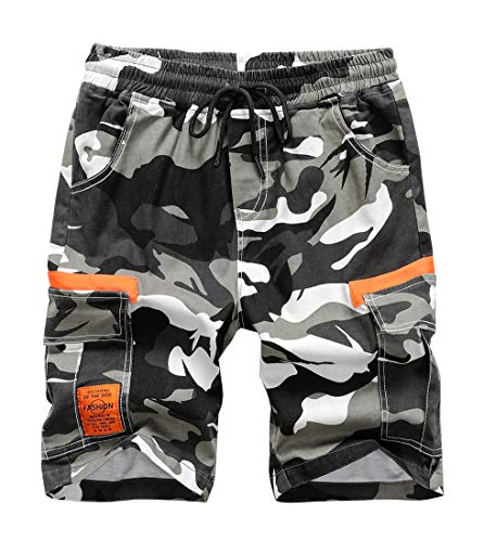 LAUSONS Camouflage Shorts für Jungen Cargo Shorts Kinder Sommer Freizeithosen 140 von LAUSONS