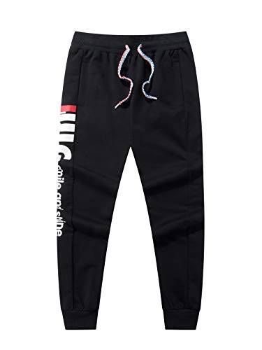 LAUSONS Jogginghose Kinder Jungen Sporthose Streetwear Sweathosen Schwarz DE: 116-122 (Herstellergröße 120) von LAUSONS