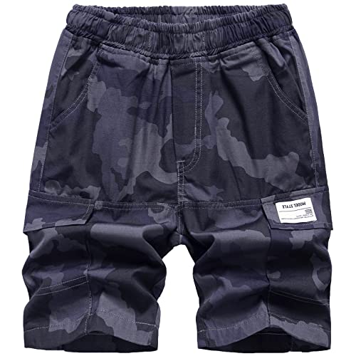 LAUSONS Jungen Cargo Shorts Camouflage Kinder Cargohose Kurz Hosen Summer Bermuda Camouflage DE:122-128 (Herstellergröße 130) von LAUSONS