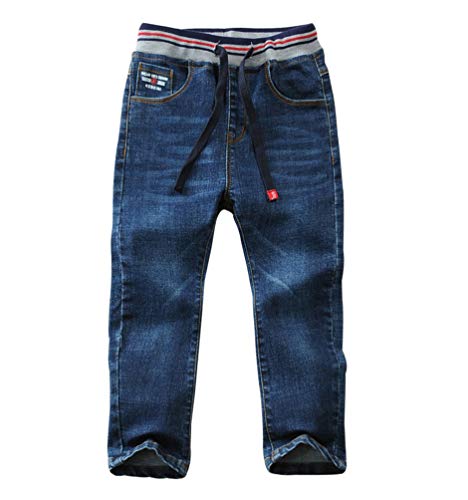 LAUSONS Jungen Jeanshosen Slim Fit Kinder Stretch Denim Jeans mit Gummizug Blau 2 DE: 152-158 (Herstellergröße 150) von LAUSONS