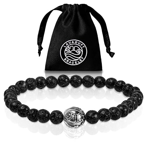 LAVADUFT® Bracelet Lavastein Frauen Armband - Diffuser Armband auch für Duftöle und ätherische Öle geeignet. Gegen Angst für Stärke, Mut, Ausdauer von LAVADUFT