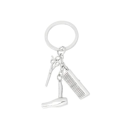 LAVALINK Friseur Fön, Schere, Kamm Charm Anhänger Schlüsselanhänger Rose Gold Auto Keychain Beutel-charme Frauen Männer Kette Auto Ornament Zubehör von LAVALINK