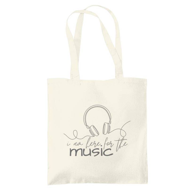 Tragetasche | Here For The Music Musik Lover Festival Konzert Minimalistisch von LAVALShopDE