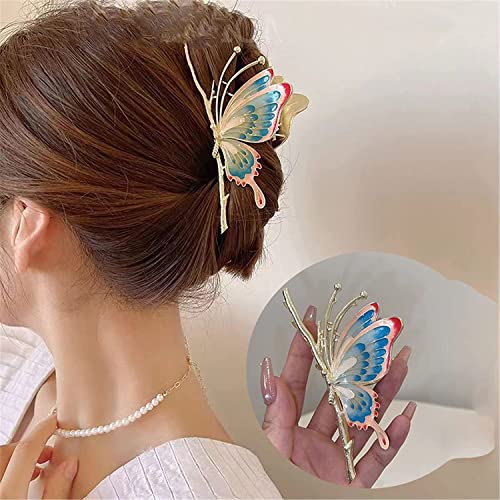 Damenmode-Haarspangen, koreanische Haarklammer, Farbe Bernstein, Schmetterlings-Haarspange, Damen-Strasssteine, exquisite Haarnadel, Hai-Clip, Haarschmuck, 3 (Farbe: 9) (Farbe: 9) (Color : Multicolou von LAVAMI