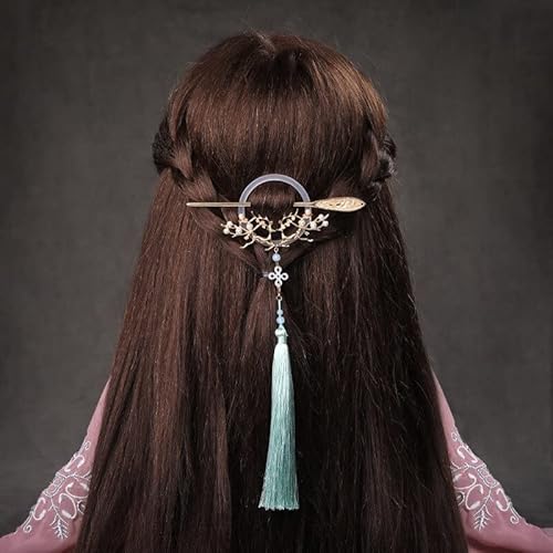 Modische Haarspangen for Damen, chinesischer Stil, langer Quasten-Haarstab, Retro-Hanfu-Schmetterling, Metallglasur, Haargabel, Haar-Essstäbchen, antiker Perlen-Quasten-Kopfschmuck von LAVAMI