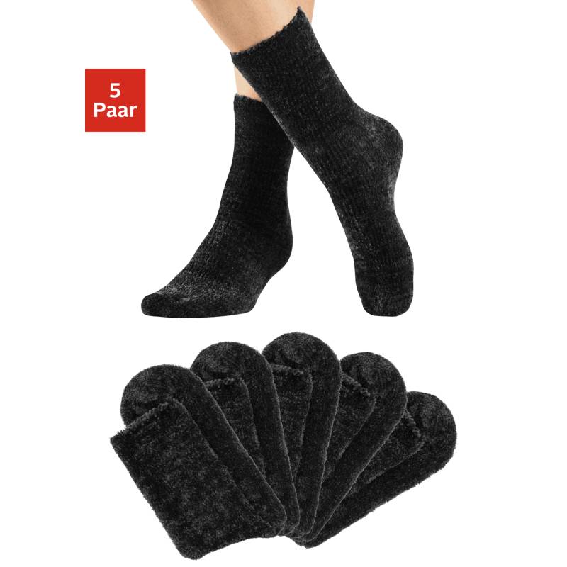 LAVANA Kuschelsocken Damen 5x schwarz Gr.39-42 von LAVANA