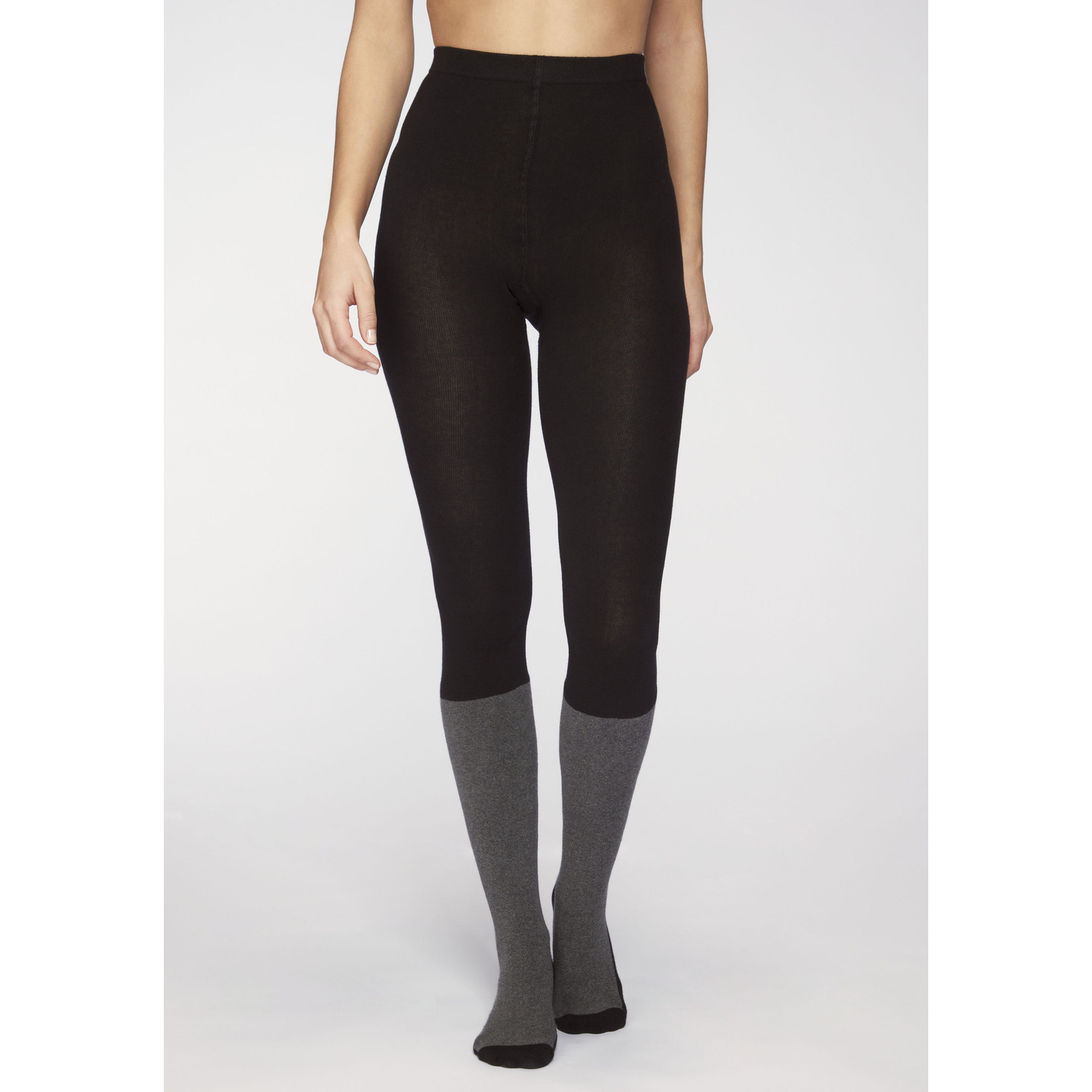 LAVANA Strickstrumpfhose Damen schwarz grau Gr.48/50 von LAVANA