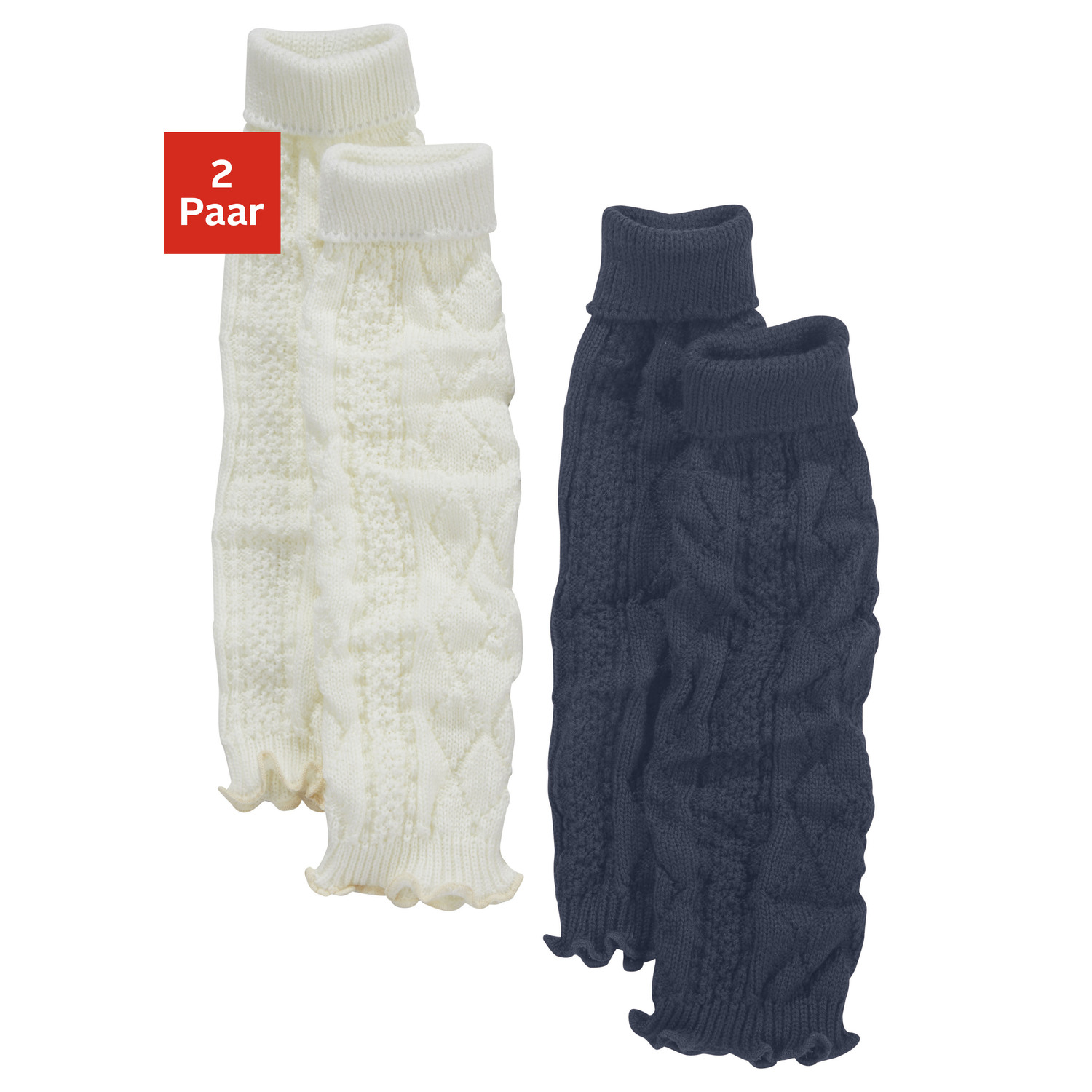 LAVANA Stulpensocken Damen 1x marine, 1x ecru Gr. von LAVANA