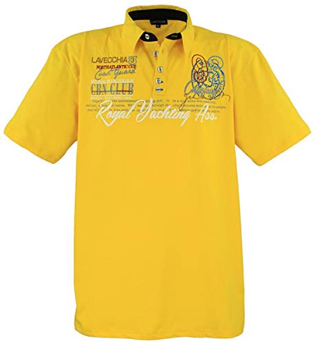 LAVECCHIA Übergrössen Hippes Polo-Shirt Kurzarm Gelb 7XL von LAVECCHIA