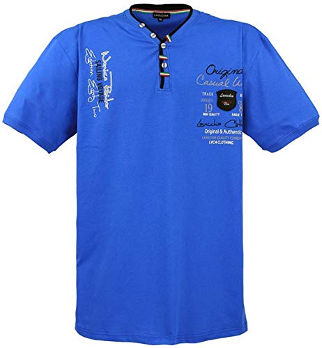 LAVECCHIA Übergrössen Hippes T-Shirt Kurzarm 2042 Royalblau 4XL von LAVECCHIA