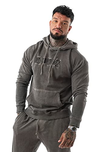 LAVENZO - Herren-Sweatshirt aus 100 % Baumwolle, Freizeitkleidung, Sweatshirts für Jungen, elegant, besonders und sportlich, Übergröße, Dunkelbraun, XXL Große Größen Tall von LAVENZO