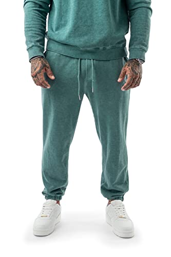 LAVENZO - Hose für Herren, 100 % Baumwolle, Tracksuit Elegante Hose, Freizeitkleidung in Übergröße, Sportanzüge Vintage Jungen, Geschenkidee Geburtstag, grün, XXL von LAVENZO